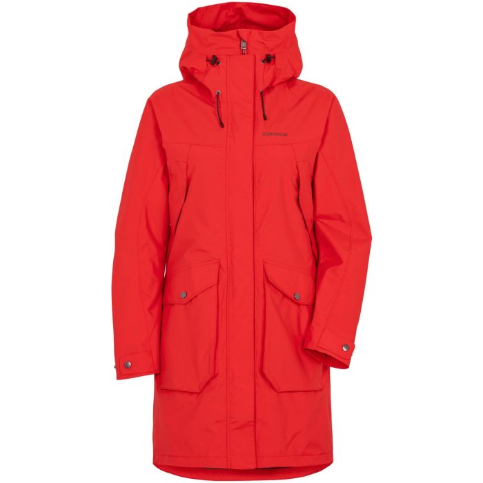 Didriksons THELMA WNS PARKA 7, ženska pohodna jakna, rdeča | Intersport