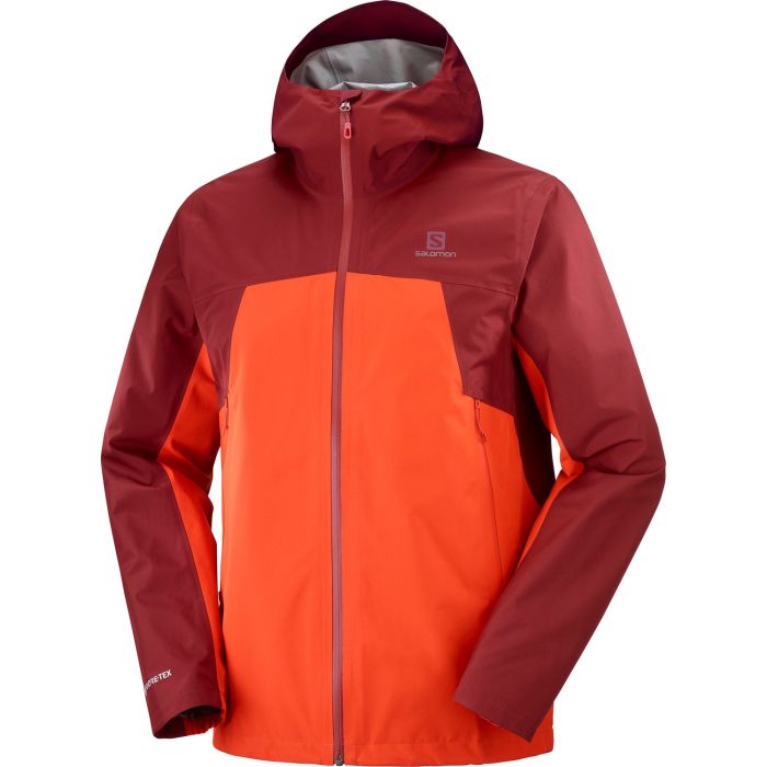 Salomon OUTLINE GTX 2.5L JKT M, moška pohodna jakna, rdeča | Intersport