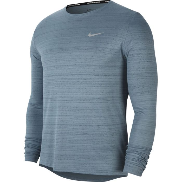 Nike M NK DF MILER TOP LS, moška tekaška majica, modra | Intersport