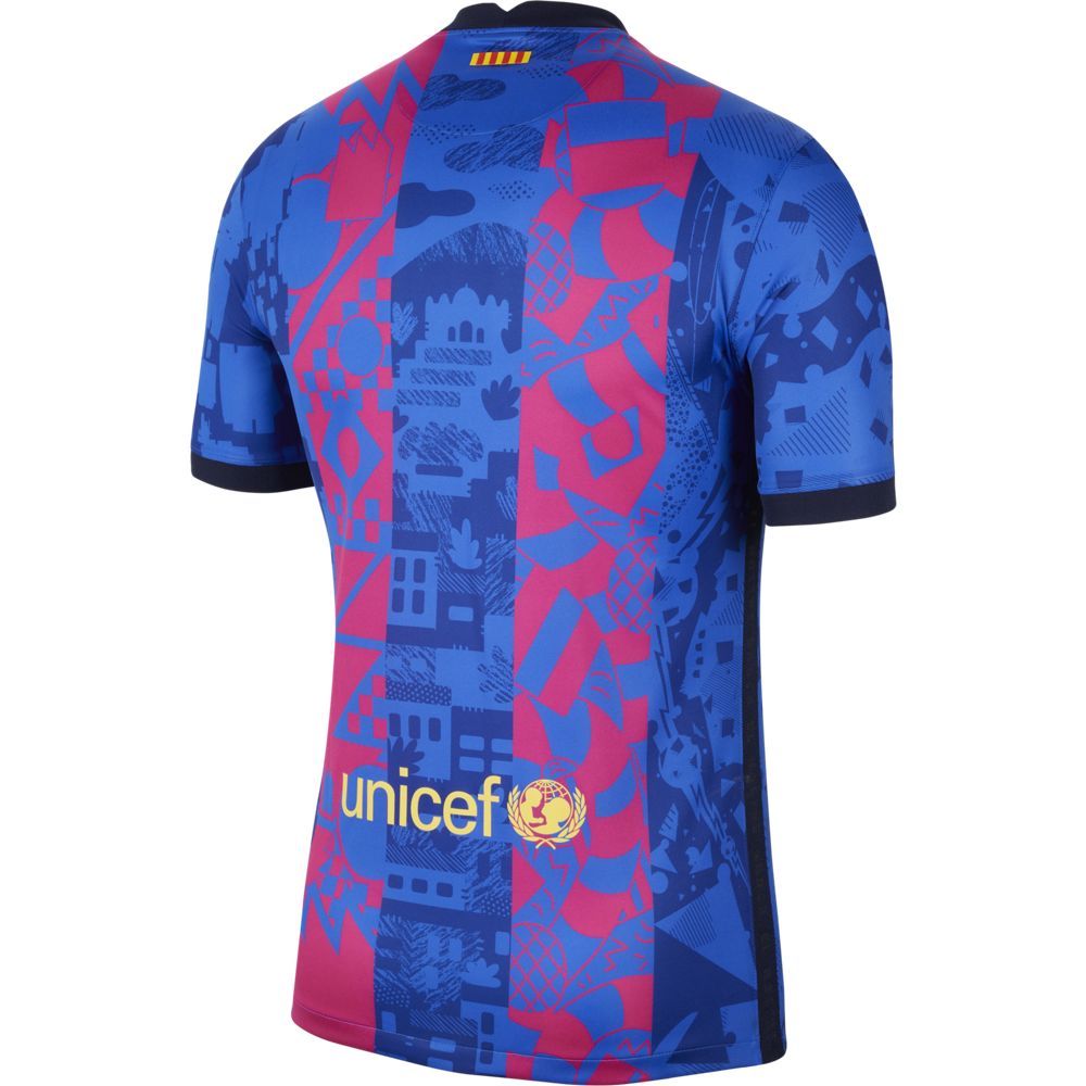 Nike FC BARCELONA 2021/22 STADIUM THIRD SOCCER JERSEY, moški nogometni dres,  modra | Intersport