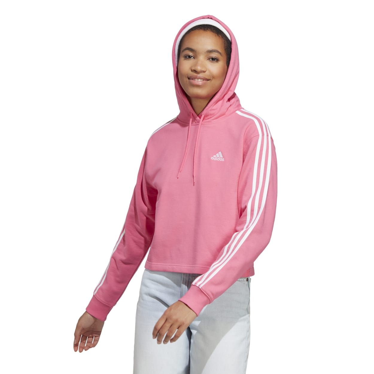 Adidas W 3S FT CR HD, ženski pulover, roza | Intersport