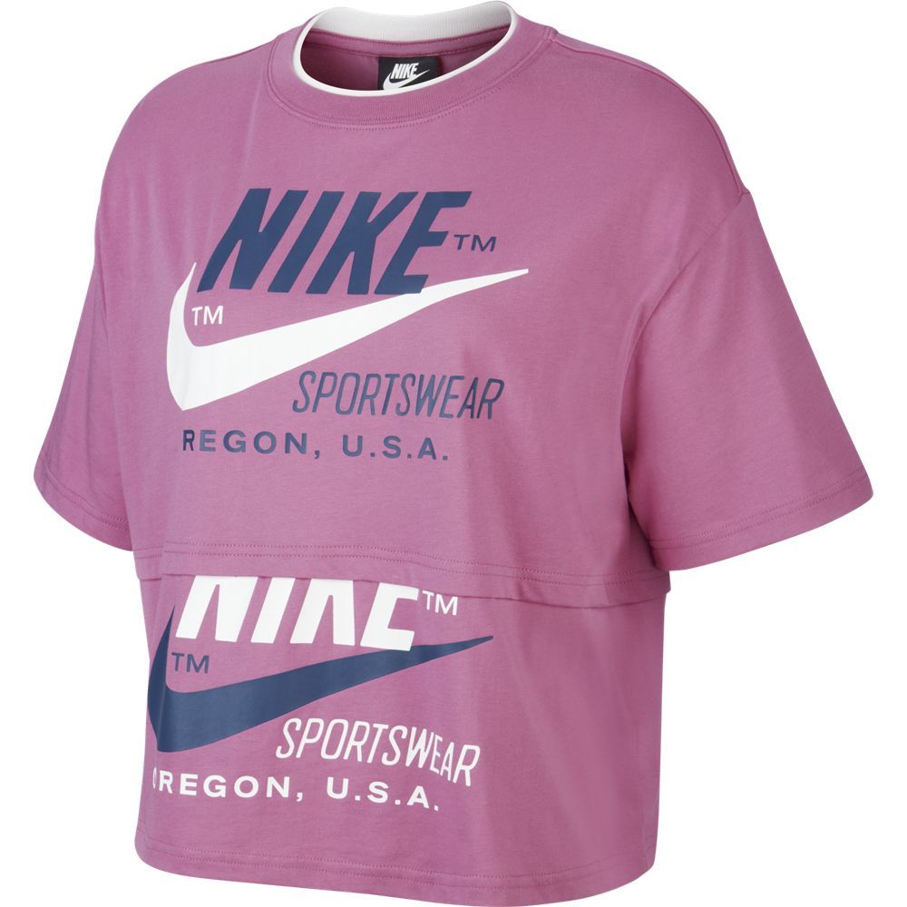 Nike W NSW ICN CLSH SS TOP, ženska majica, vijolična | Intersport